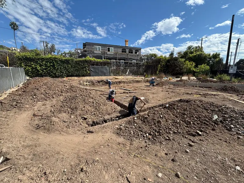 The empty lot after the debris was cleared, ready for the new foundation